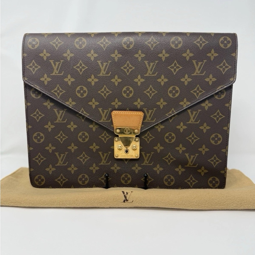 Louis Vuitton Monogram Porte-Document Sénateur Vintage Portfolio Laptop Case